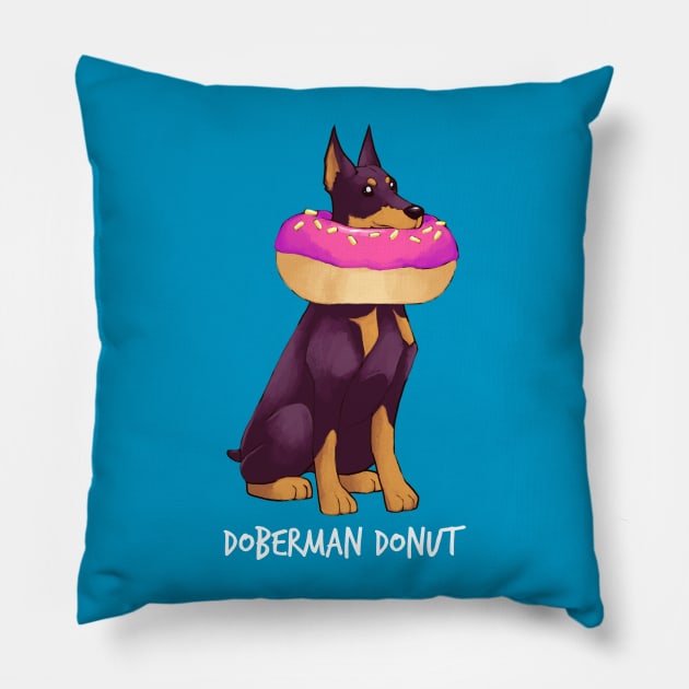 Doberman Donut Pillow by mcbenik