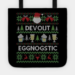 Ugly Christmas Sweater Devout Eggnostic Eggnog Tote