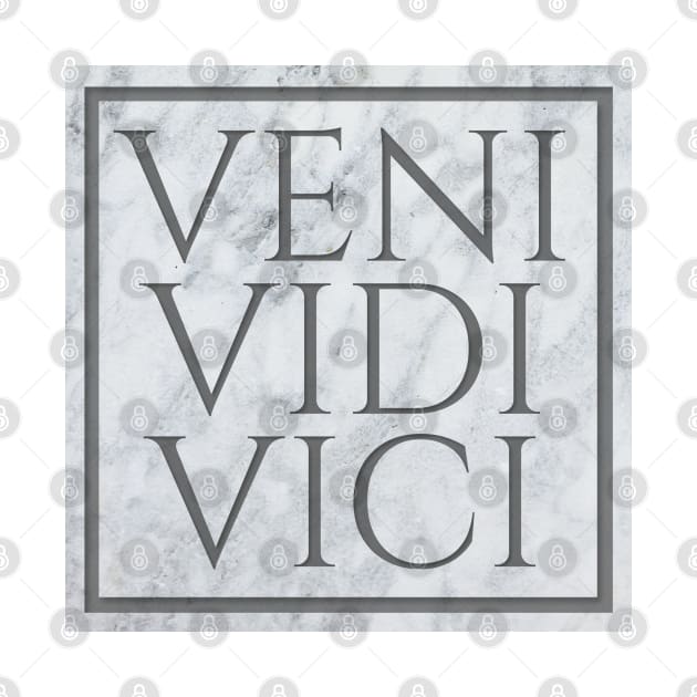 Veni Vidi Vici Roman Motto Phrase - I came, I saw, I conquered Marble by RetroGeek