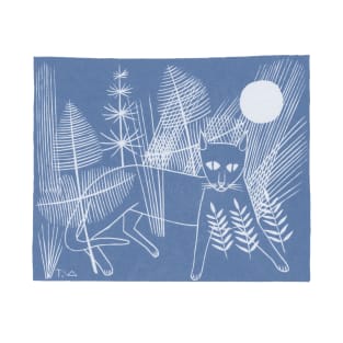 "Jeroen on the Hunt" (blue ink) - vintage print of a cat on white paper, Tinus van Doorn, 1937 T-Shirt