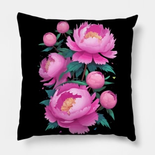 Pink Peony Roses Pillow