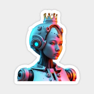 Android Space Princess with Silver Skin and Crown Magnet