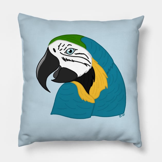 Blue Parrot/Macaw Pillow by cenglishdesigns