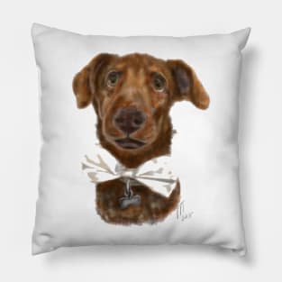 Pooch with a bow tie Pillow
