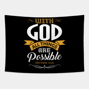 With God All Things Are Possible Christian Gift Tapestry