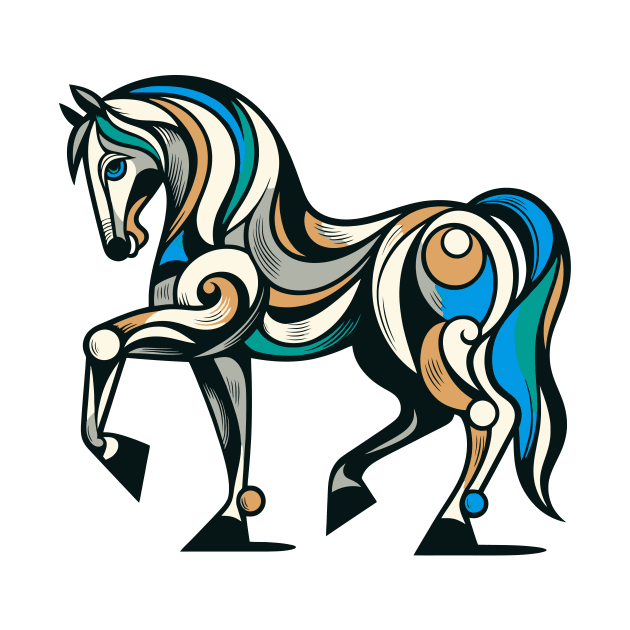 Horse illustration. Illustration of a horse in cubism style by gblackid