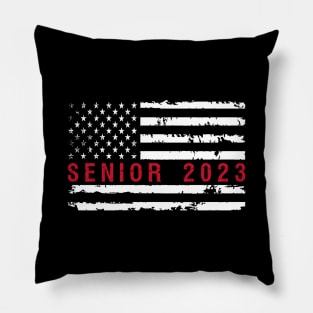 Senior 2023 American Flag Pillow