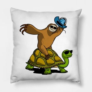 Sloth Riding Turtle Pillow