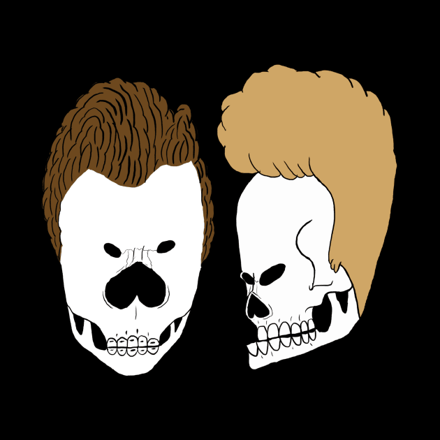 Beavis And Butthead Skulls by TheDeathOfMyChildhood1