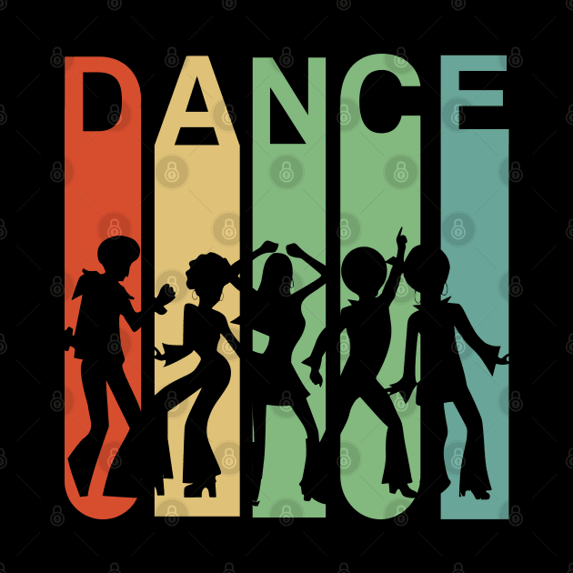 Retro Dance Gift Vintage Groovy Disco 70s Gift Silhouette by MintedFresh