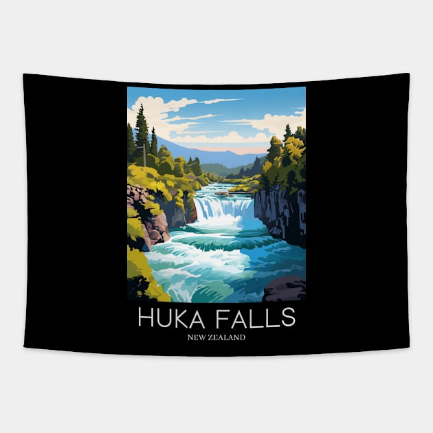 A Pop Art Travel Print of the Huka Falls - New Zealand Tapestry by Studio Red Koala