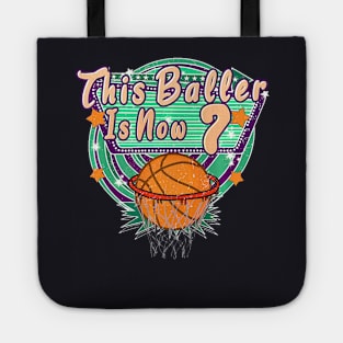 This Baller Is Now 7Nd Birthday Retro Basketball 7 Year Old Tote