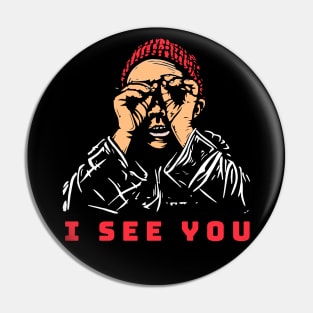 I see you hand drawn art Pin