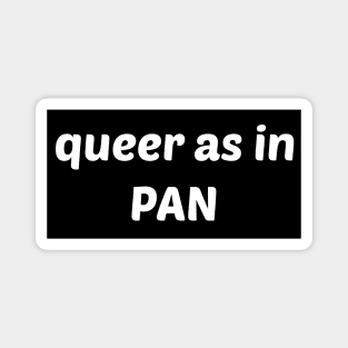 Queer as in... Pan - Black Rectangle Magnet