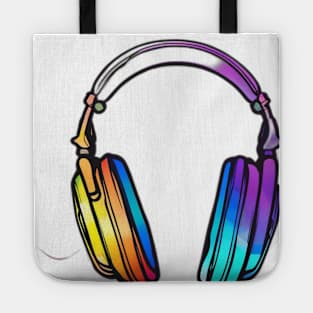 Headphone Rainbow Shadow Silhouette Anime Style Collection No. 398 Tote