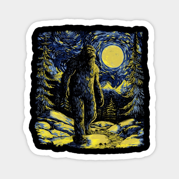 Starry Sasquatch Magnet by KennefRiggles