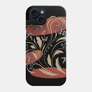 Folk floral art print  Flowers abstract art  poster Phone Case