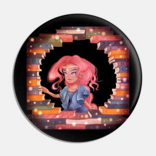 The girl with the books Pin