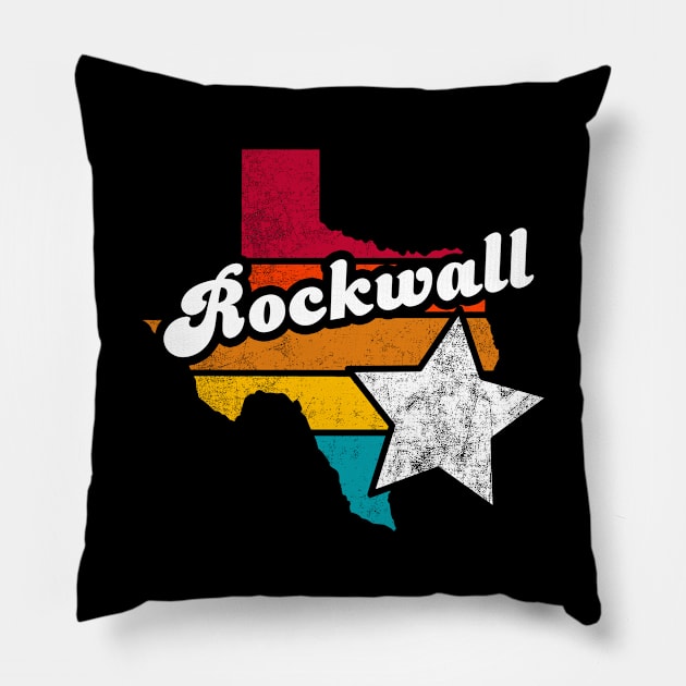 Rockwall Texas Vintage Distressed Souvenir Pillow by NickDezArts