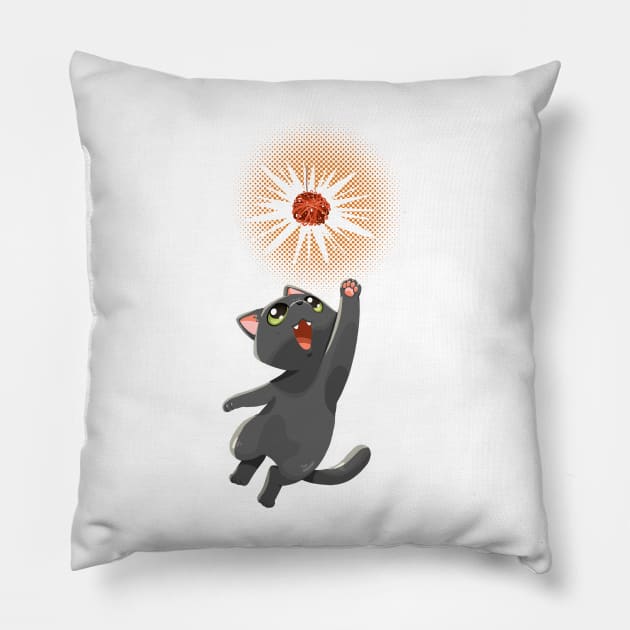 Cat Holic - Black Cat Jumping Pillow by vidiyan