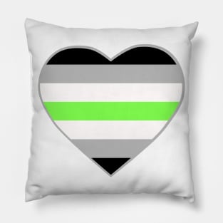 Pride Flag Heart Agender Pillow