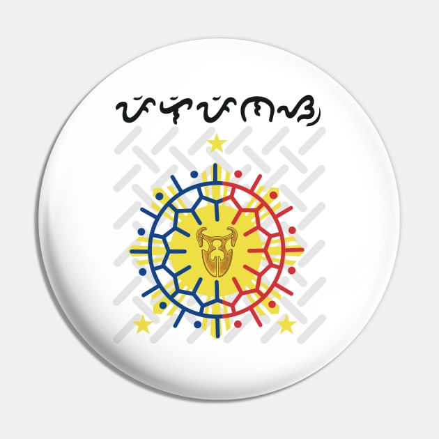 Philippine Sun / Lingling-O ornament / Baybayin word Pilipinas (Philippines) Pin by Pirma Pinas