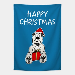 Happy Christmas Polar Bear Cute Xmas 2020 Tapestry