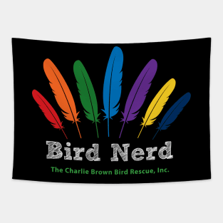 CB bird nerd 2 - white type Tapestry