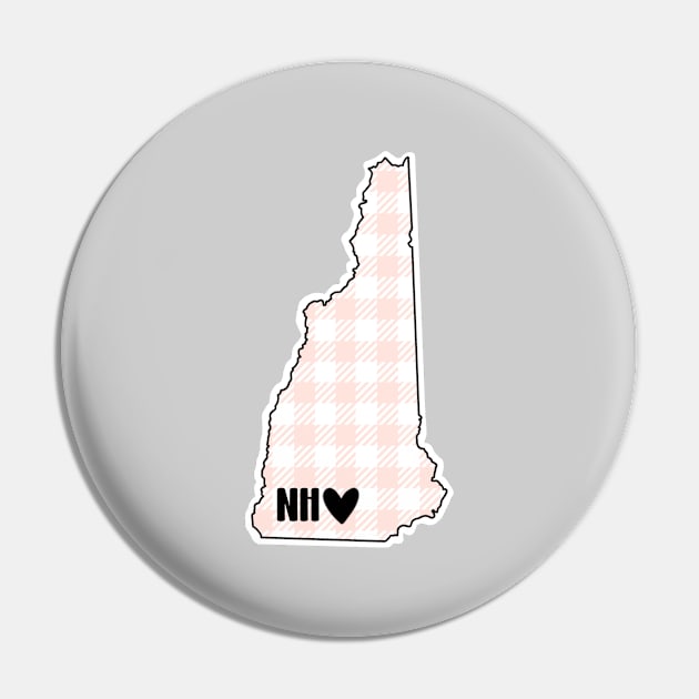 USA States: New Hampshire (pink plaid) Pin by LetsOverThinkIt