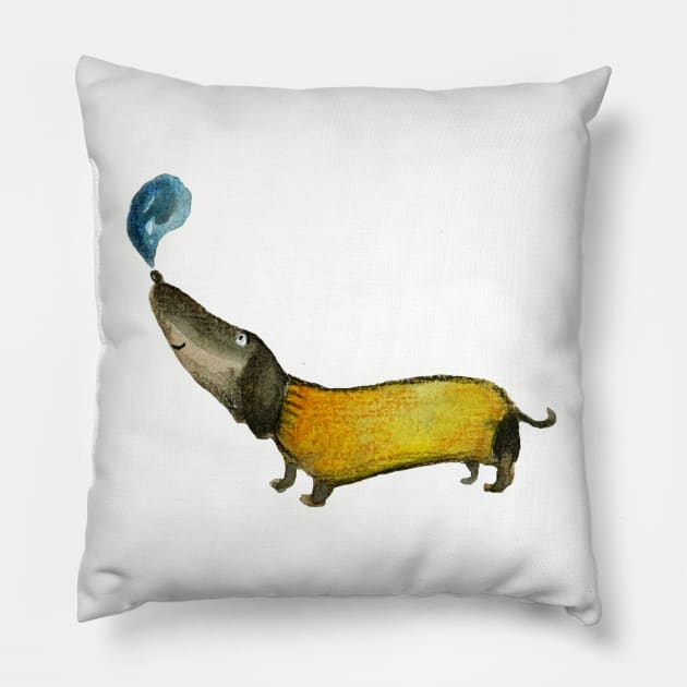 Cute Dachshund Pillow by KaylaPhan