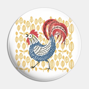 Chicken Rooster Pattern Pin