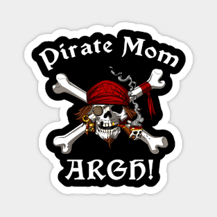 Pirate Mom Skull Magnet