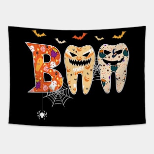 Boo Teeth Funny Dental Halloween Costume Dentist Tapestry