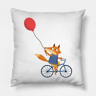 wolf on bike Pillow