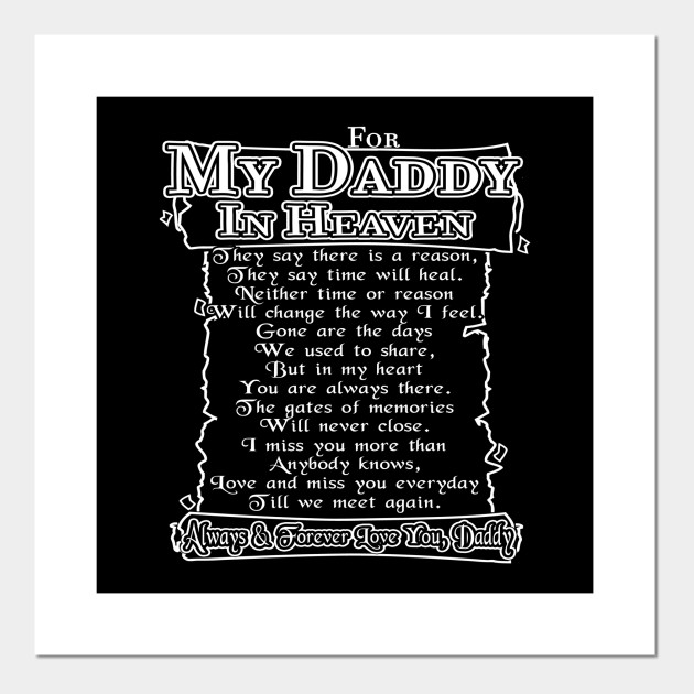 For My Daddy In Heaven Missing Dad Poem Father S Day Gift Idea