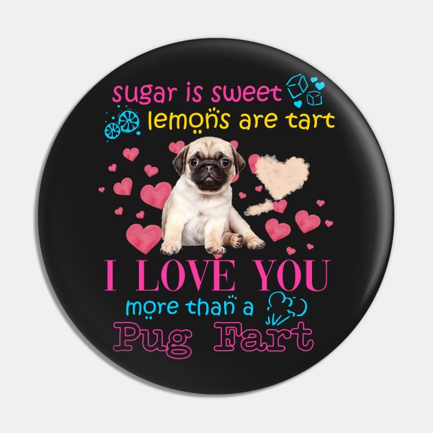 Funny Valentine Pug Pin by Luna Illustration