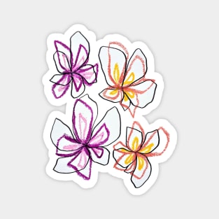 Flowers in Lines Magnet