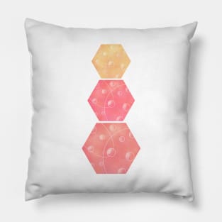 Sunset hexagon design Pillow