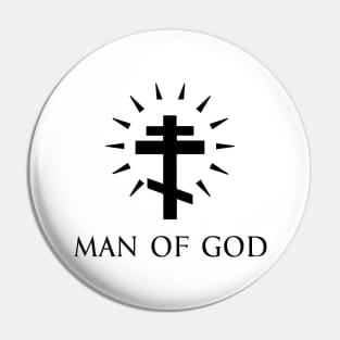 Man Of God - Orthodox Cross - Black - Christian Series 8B Pin