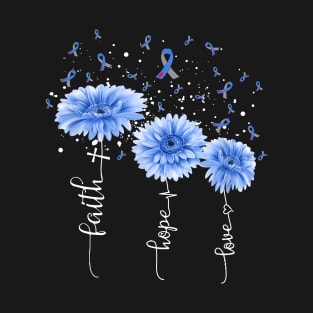 Flower Daisy Faith Hope Love Diabetes Awareness Gift T-Shirt