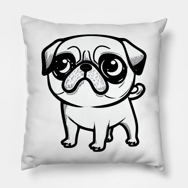 Cutie pug dog Pillow by stkUA