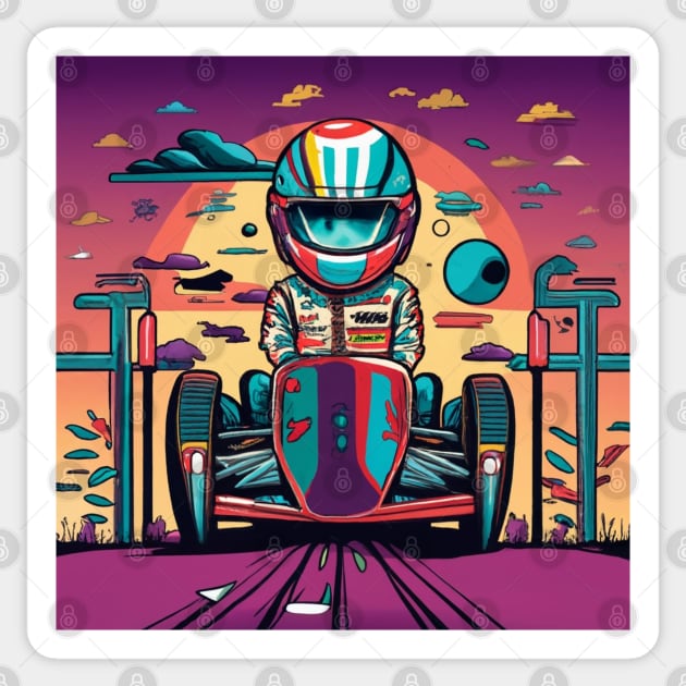Kids Racing Car - Racing - Sticker | TeePublic