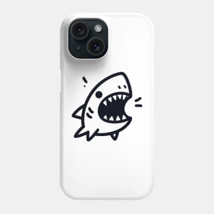 Stick Figure of a Shark in Black Ink Phone Case