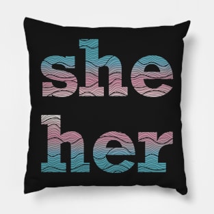 Trans Pride She Her Waves Pillow