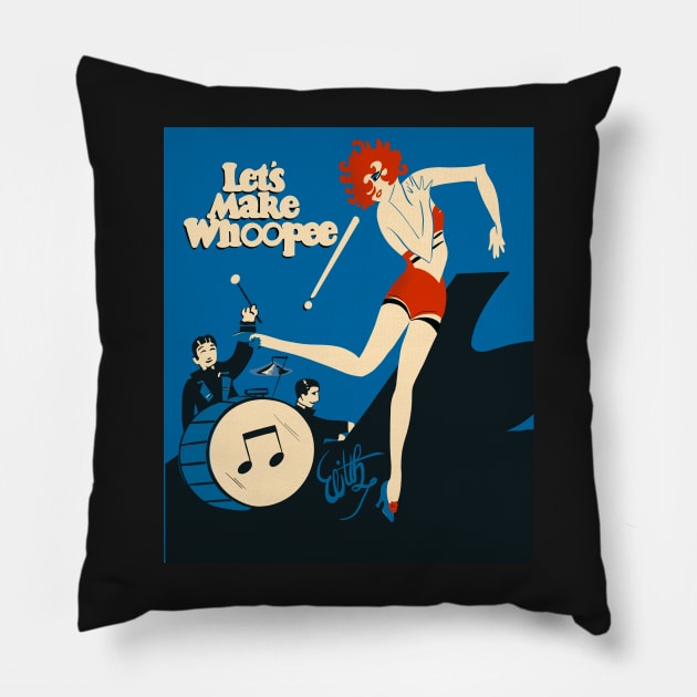 Let’s Make Whoopee! Jazz Vintage Poster Pillow by NattyDesigns