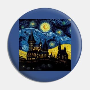 Starry Night Wizarding School Van Gogh Pin