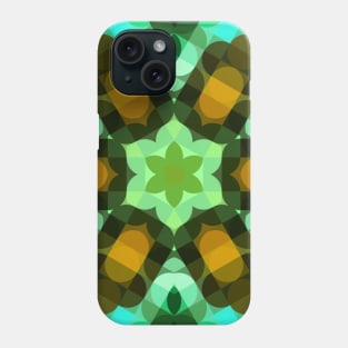 Retro Mandala Flower Teal and Orange Phone Case