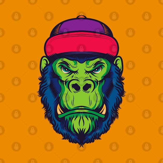 Gorilla Face by Happy Art Designs