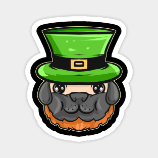 Kawaii Pug With Red Beard And Green Hat For St. Patricks Day Magnet