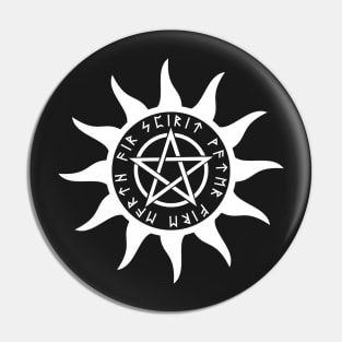 Pentacle Sun with Runes Pin